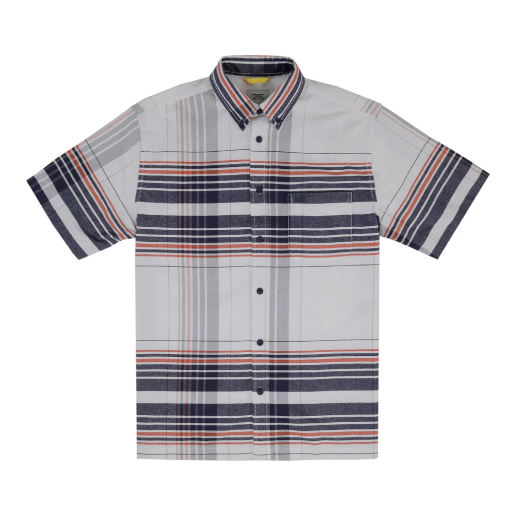 camel active Men Short Sleeve Shirt - Regular Fit 100% Cotton Oxford Navy Blue Shirt 9-102Z25CHK1864 - Image 2