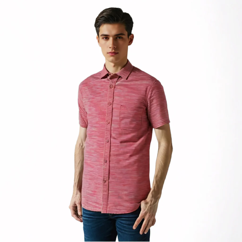 camel active Men Short Sleeve Shirt - Regular Fit Lightweight Cotton Slub Beige Shirt 9-102Z25SLD1874 - Image 5