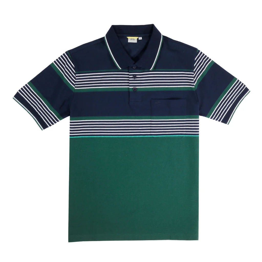 camel active Men Polo Shirt - Regular Fit Unique Cotton Blend Dark Jade Polo-T 9-280Z25STP1174 - Image 2