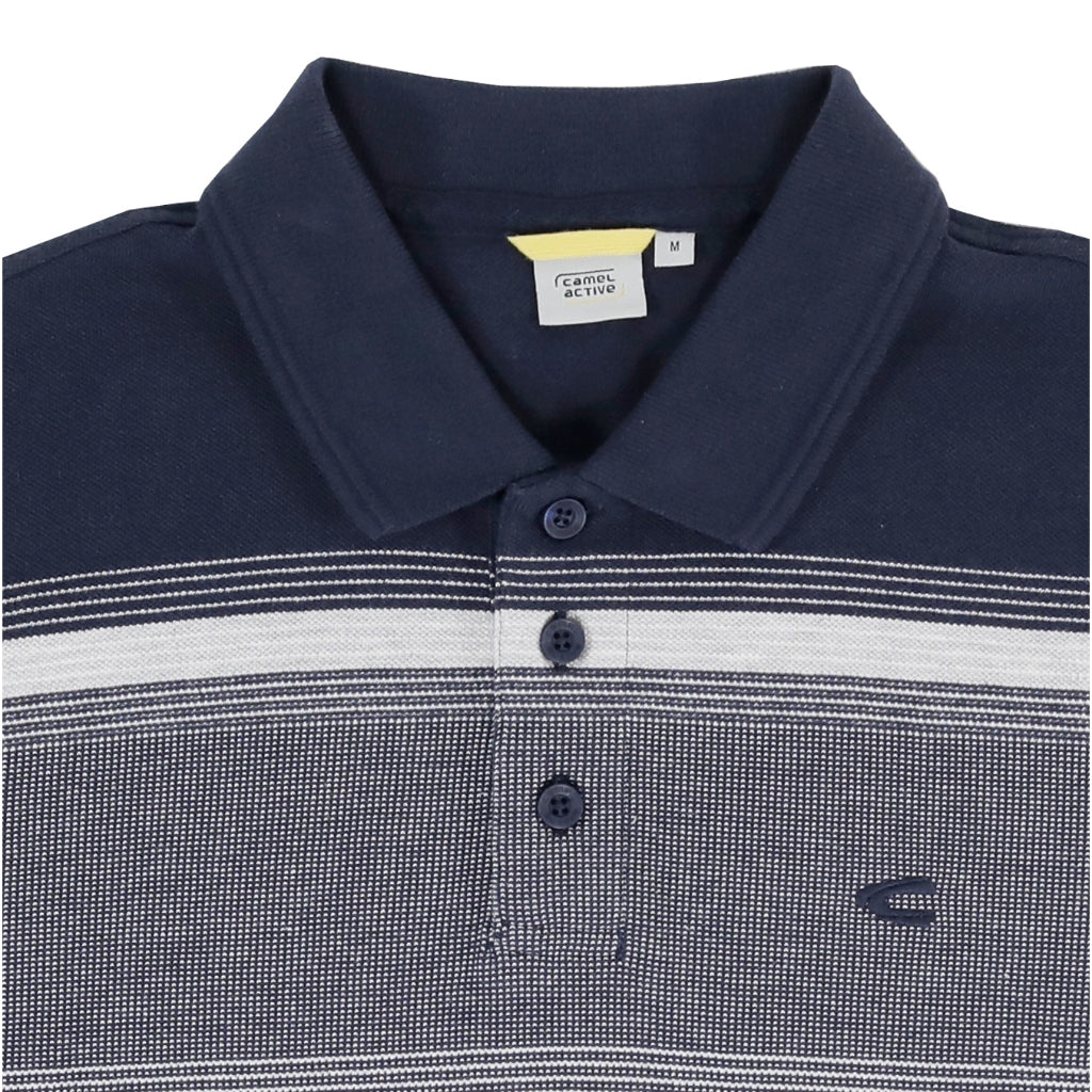 camel active Men Polo Shirt - Regular Fit Textured Cotton Pique Mini Jacquard Polo-T 9-280Z25ST1173 - Image 3