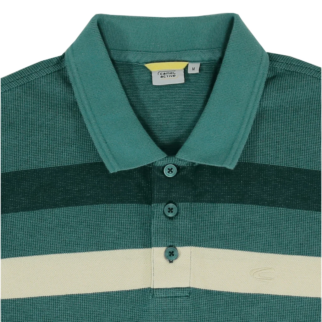 camel active Men Polo Shirt - Regular Fit Textured Cotton Pique Mini Jacquard Polo-T 9-280Z25ST1172 - Image 3