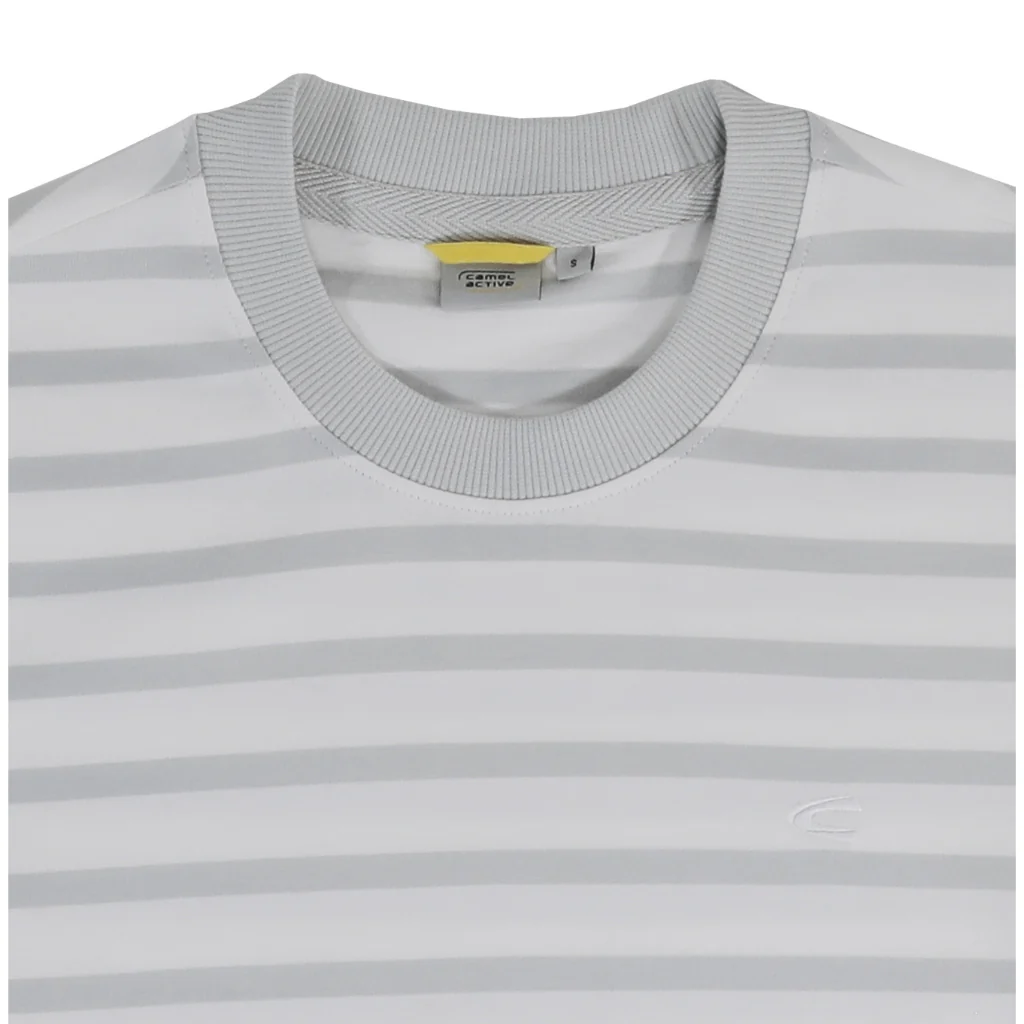 camel active Men Striped T-Shirt - Regular Fit 100% Soft Cotton Misty Jade Tee 9-282Z25SRP2920 - Image 3