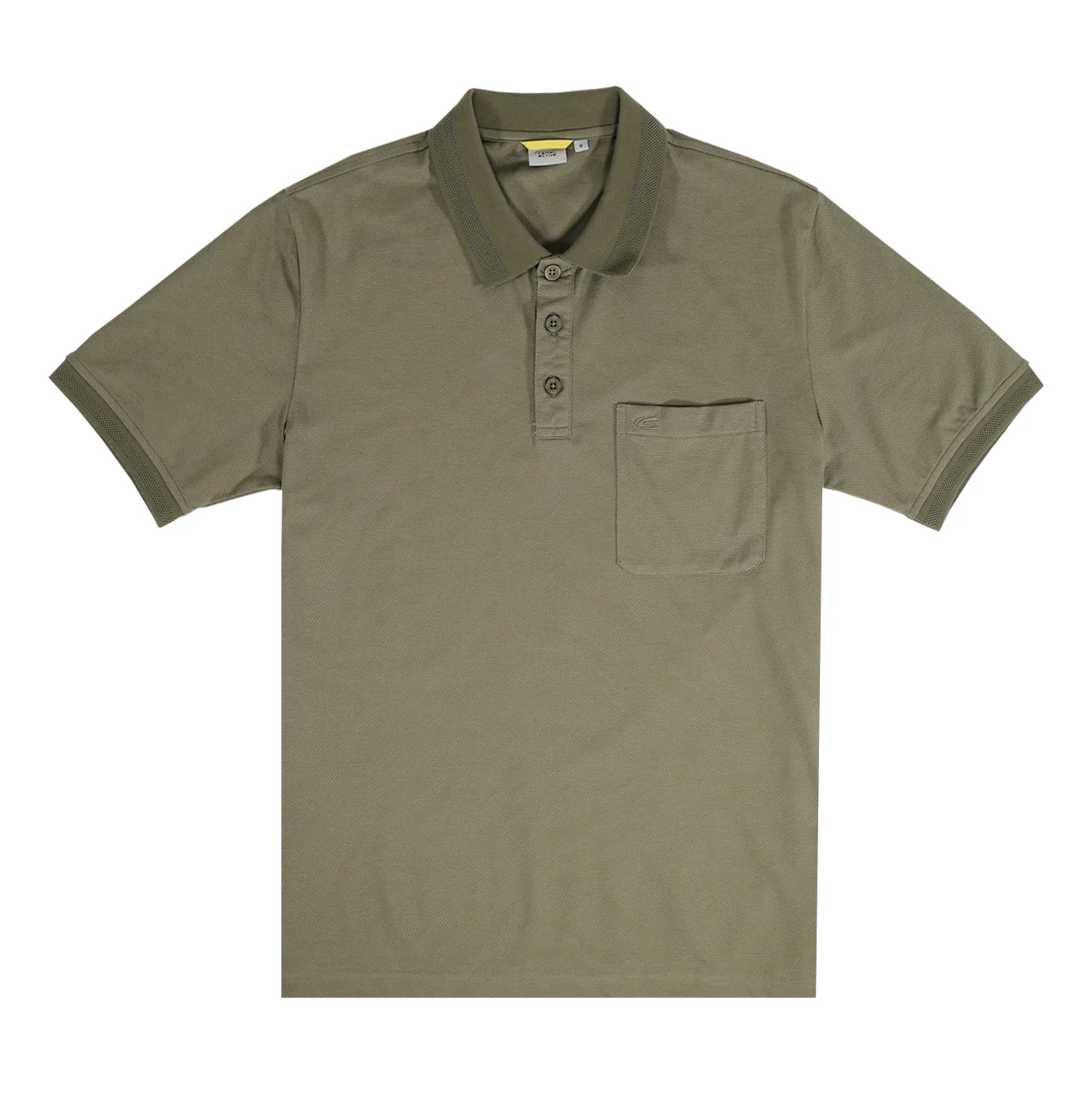 camel active Men Polo Shirt - Regular Fit 100% Soft Cotton Jacquard Olive Polo-T 9-280SS25JAC1148 - Image 2