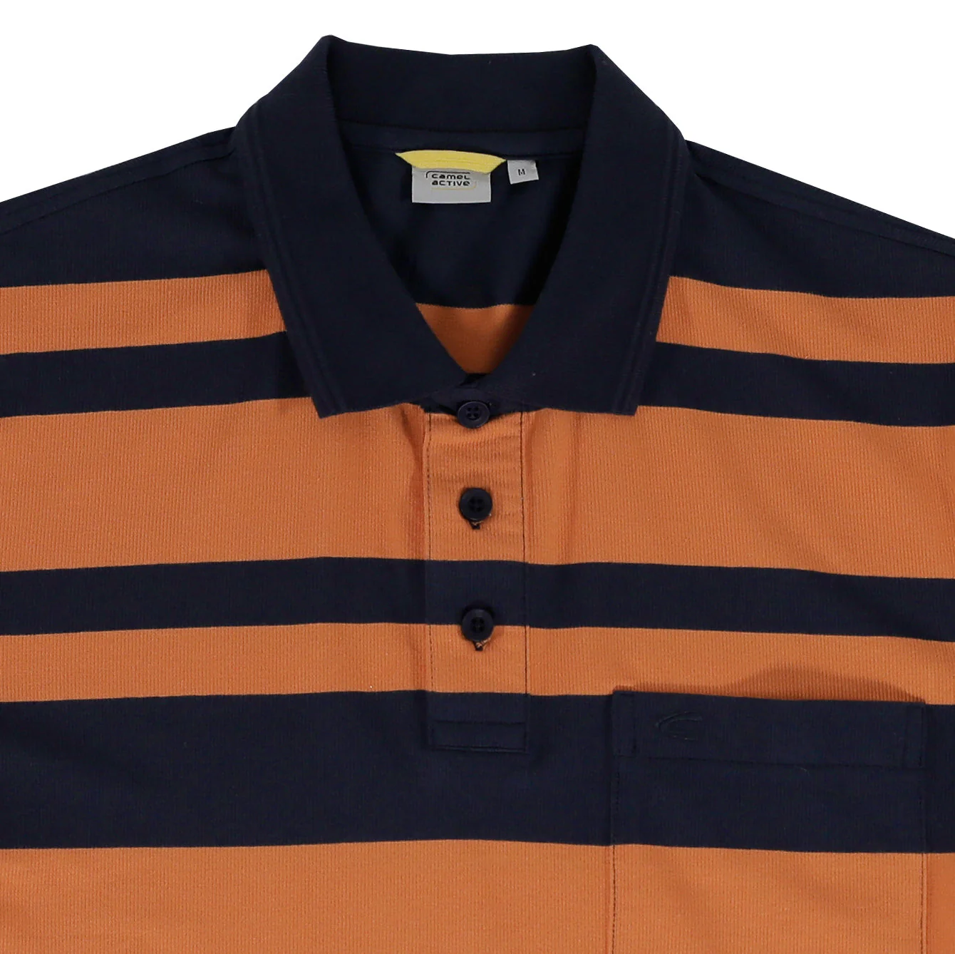 camel active Men Polo Shirt - Regular Fit Unique Cotton Blend Jacquard Navy Blue Polo-T 9-280AW24STP1140 - Image 2