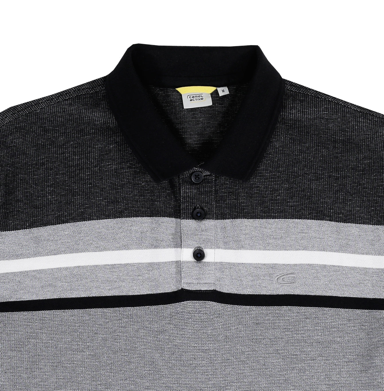 camel active Men Polo Shirt - Regular Fit 100% Soft Cotton Jacquard Black Polo-T 9-280SS25ST1153 - Image 3