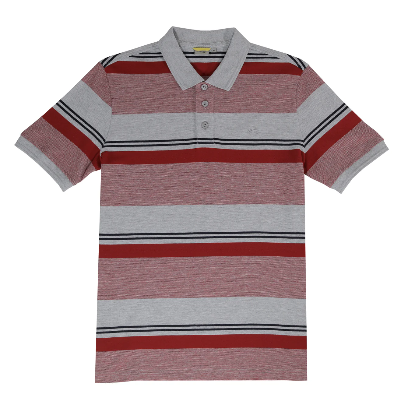 camel active Men Polo Shirt - Regular Fit Textured Cotton Pique Red Polo-T 9-280AW24ST1144