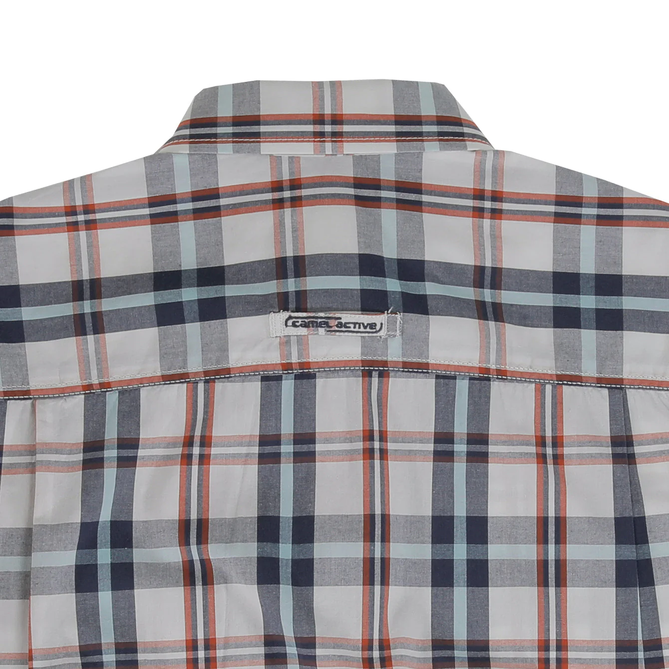 camel active Men Checkered Shirt - Regular Fit Smooth Cotton Poplin Blue Shirt 9-102AW24CHK1824 - Image 3
