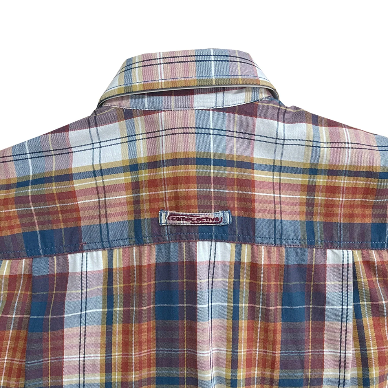 camel active Men Checkered Shirt - Regular Fit Structure Cotton Twill Deep Blue Shirt 9-102AW24CHK1826 - Image 3