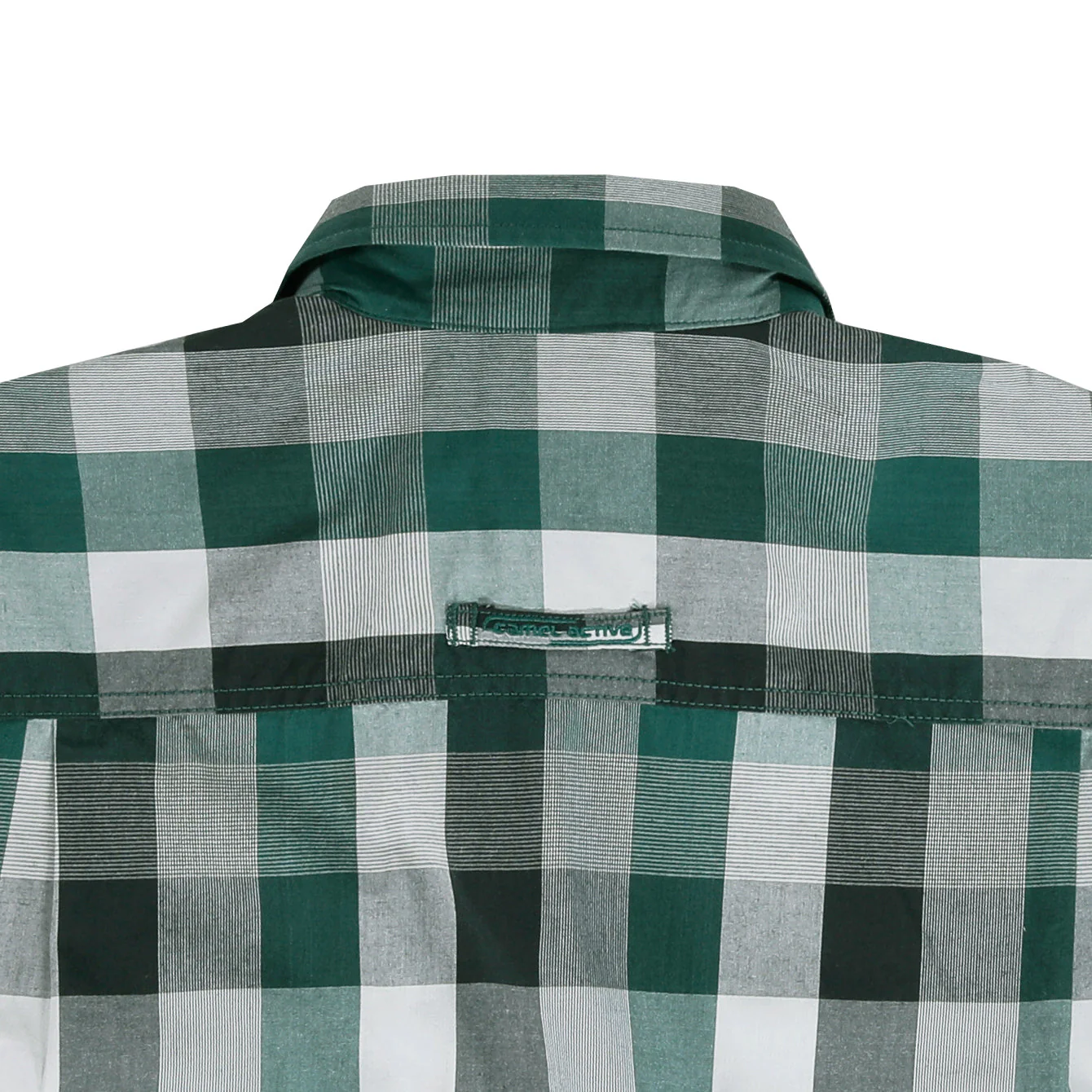 camel active Men Checkered Shirt - Regular Fit Smooth Cotton Poplin Green Shirt 9-102AW24CHK1825 - Image 3