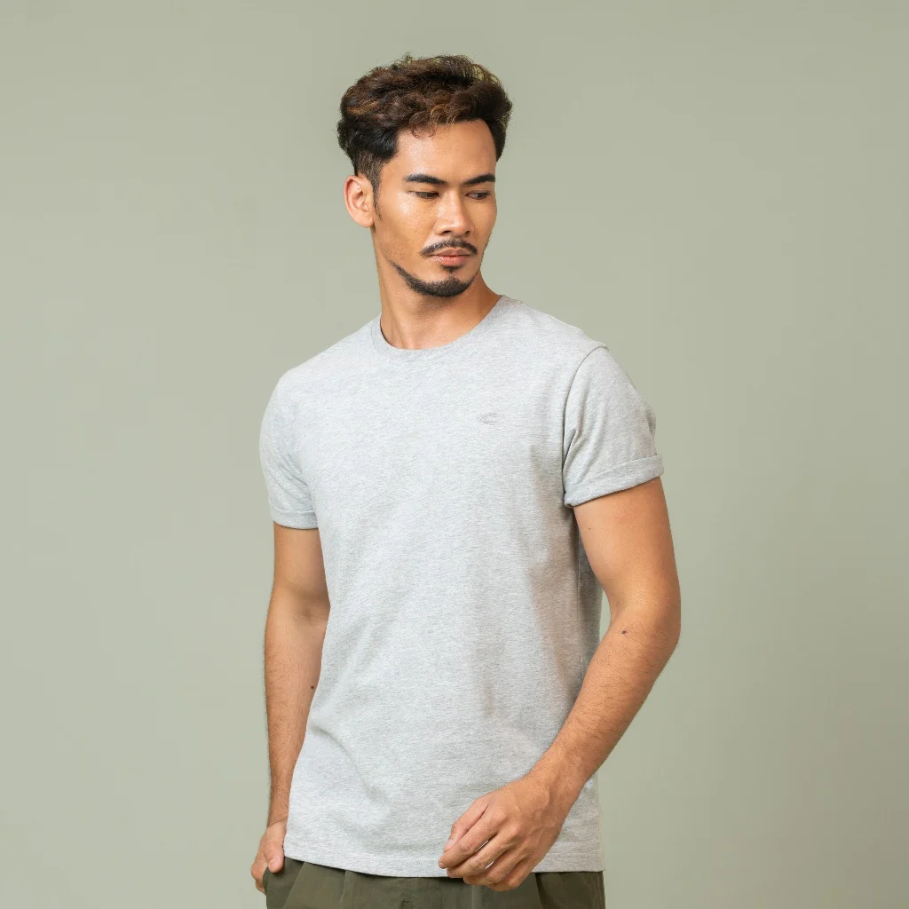 camel active Men T-shirt - Regular Fit 100% Soft Cotton Grey Tee 282-SS25H2900 - Image 3