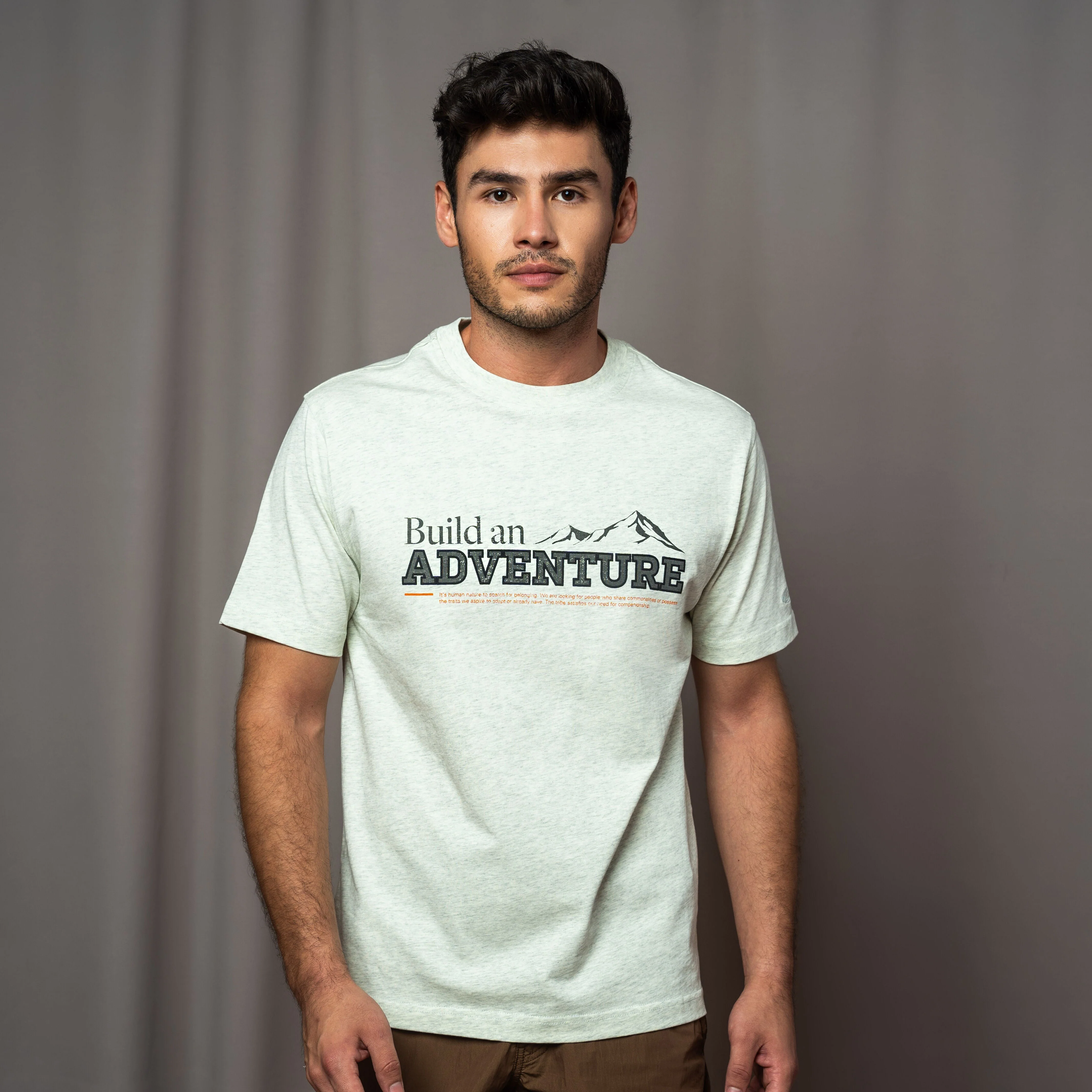camel active Men T-Shirt - Regular Fit 100% Soft Cotton Graphic Print Mint Tee 282-AW24H2867