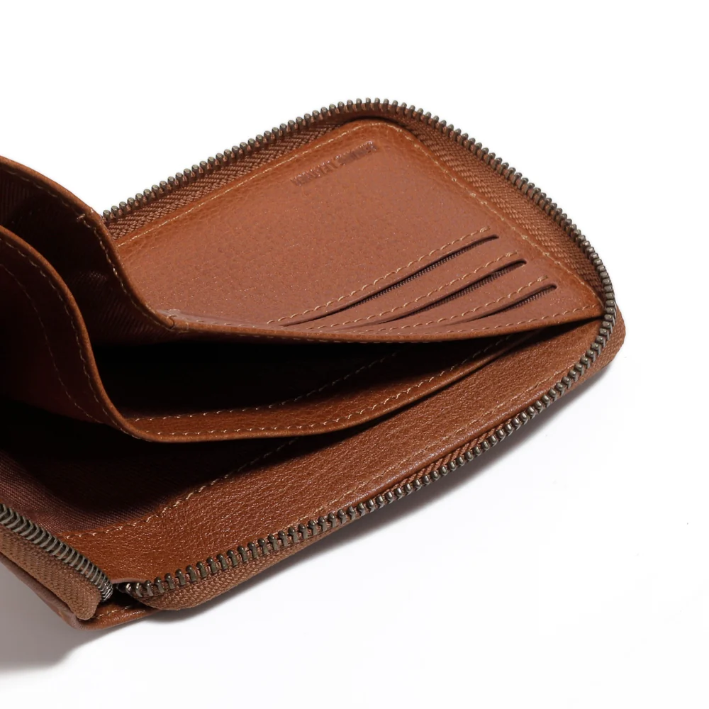 Genuine Leather Bi Fold Wallet 6 Card Compartments Brown (ZSW5605WM5#BRN) - Image 5