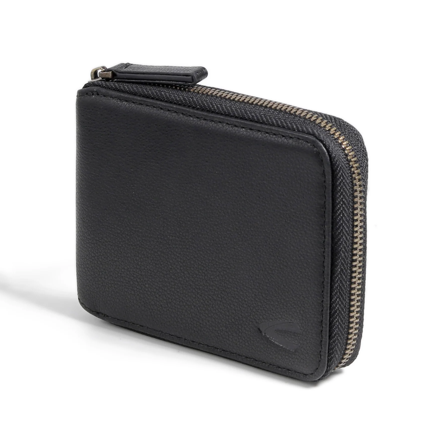 Zip Genuine Leather Bi Fold Wallet 6 Card Compartments Irregular Grainy Finished Black ZSW5B15GY5#BLK - Image 4