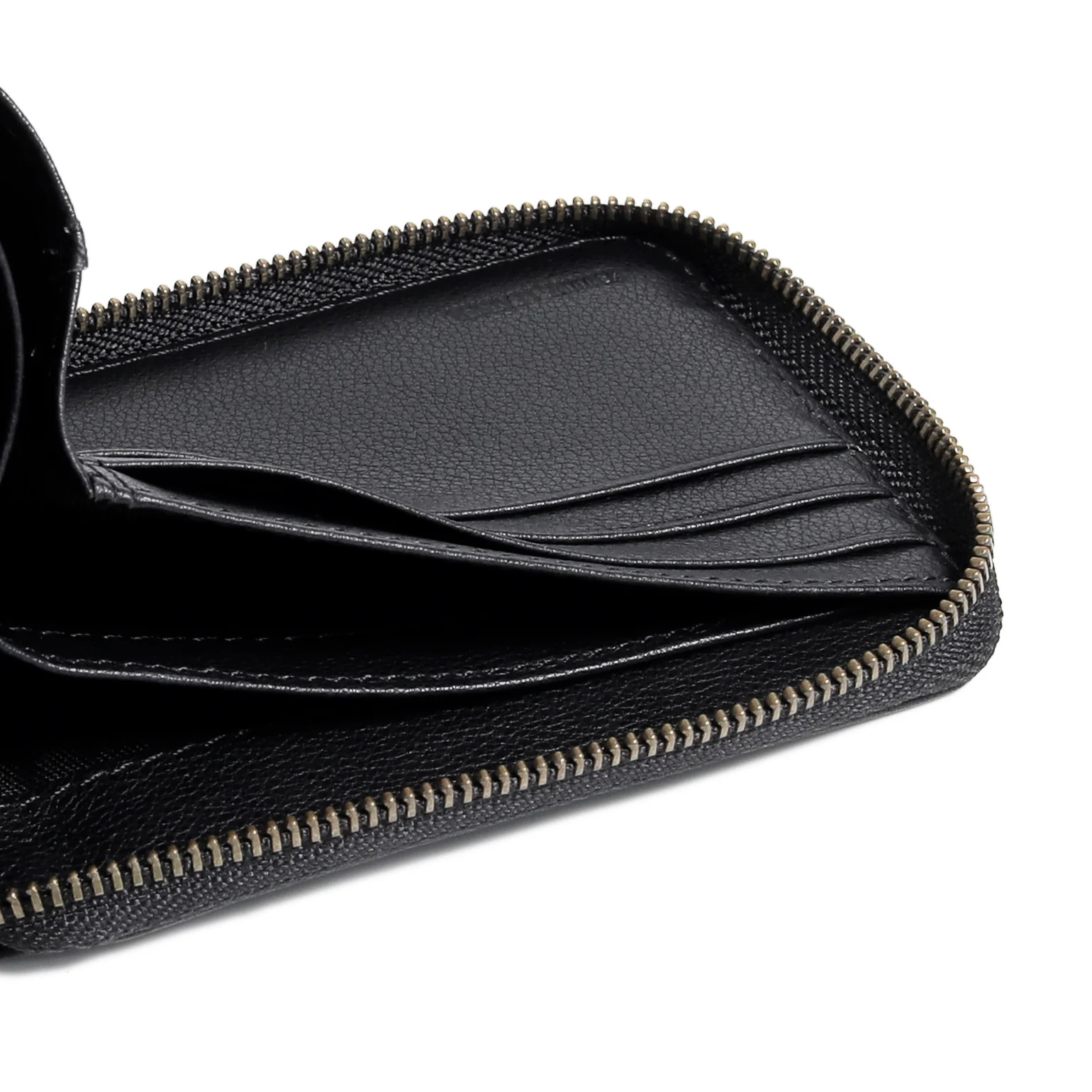 Zip Genuine Leather Bi Fold Wallet 6 Card Compartments Irregular Grainy Finished Black ZSW5B15GY5#BLK - Image 6