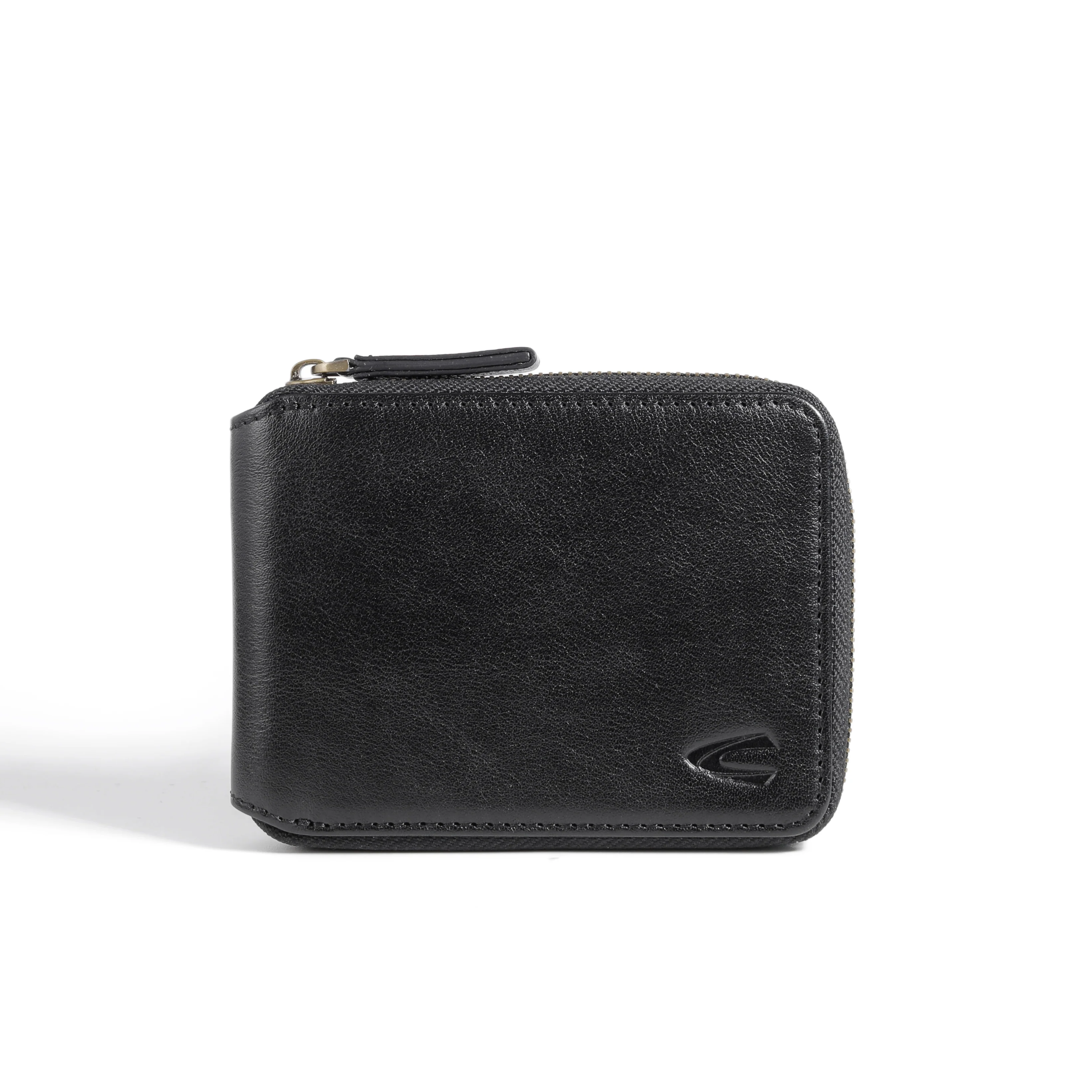 Zip Genuine Leather Bi Fold Wallet 6 Card Compartments Milled Grainy Finished Black ZSW4810WM4#BLK - Image 2