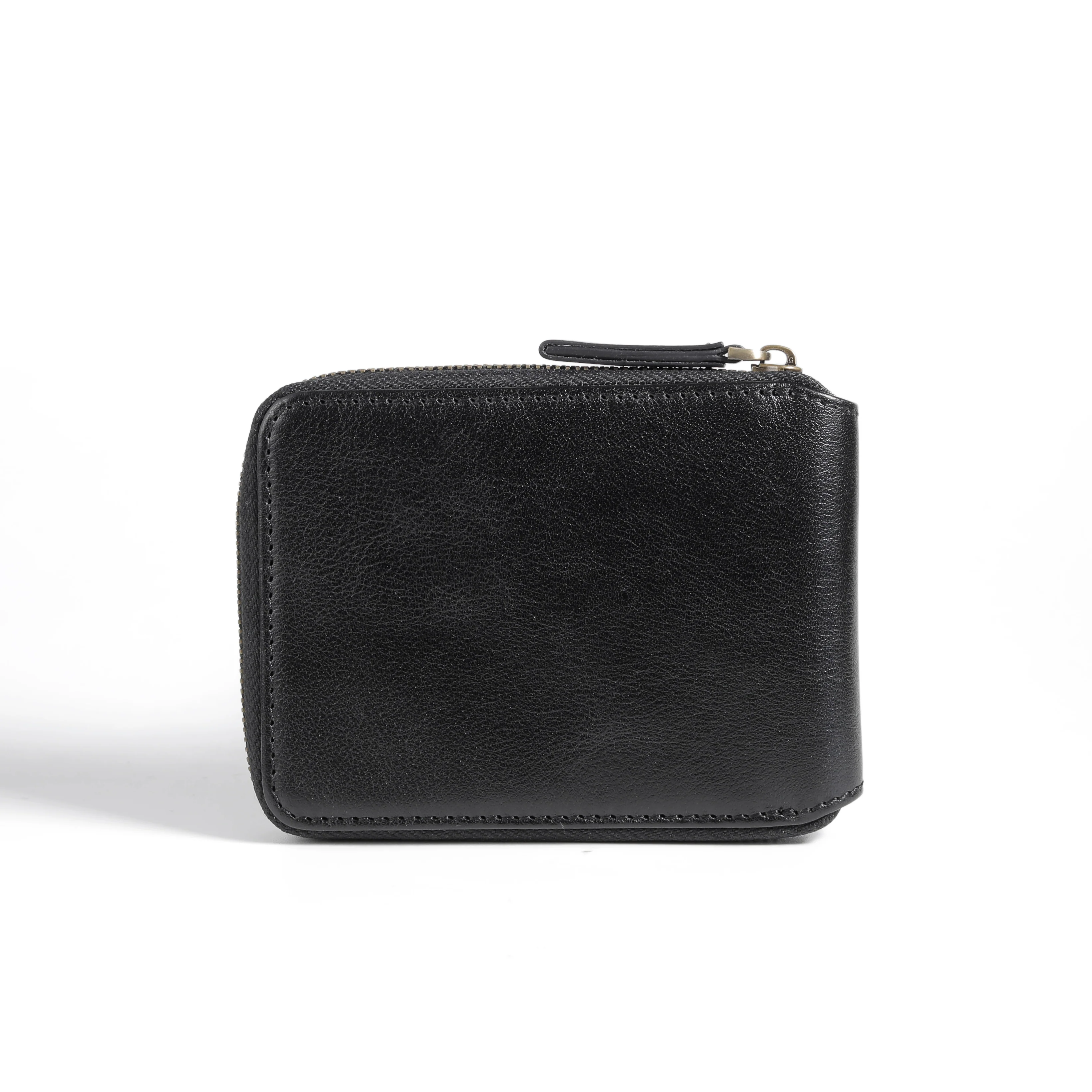 Zip Genuine Leather Bi Fold Wallet 6 Card Compartments Milled Grainy Finished Black ZSW4810WM4#BLK - Image 3