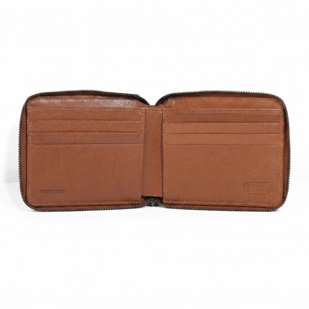 camel active Men Zip Bi Fold Wallet Leather Semi-Aniline 8 Card Compartments Brown (ZSW5B14GB6#BRN) - Image 5