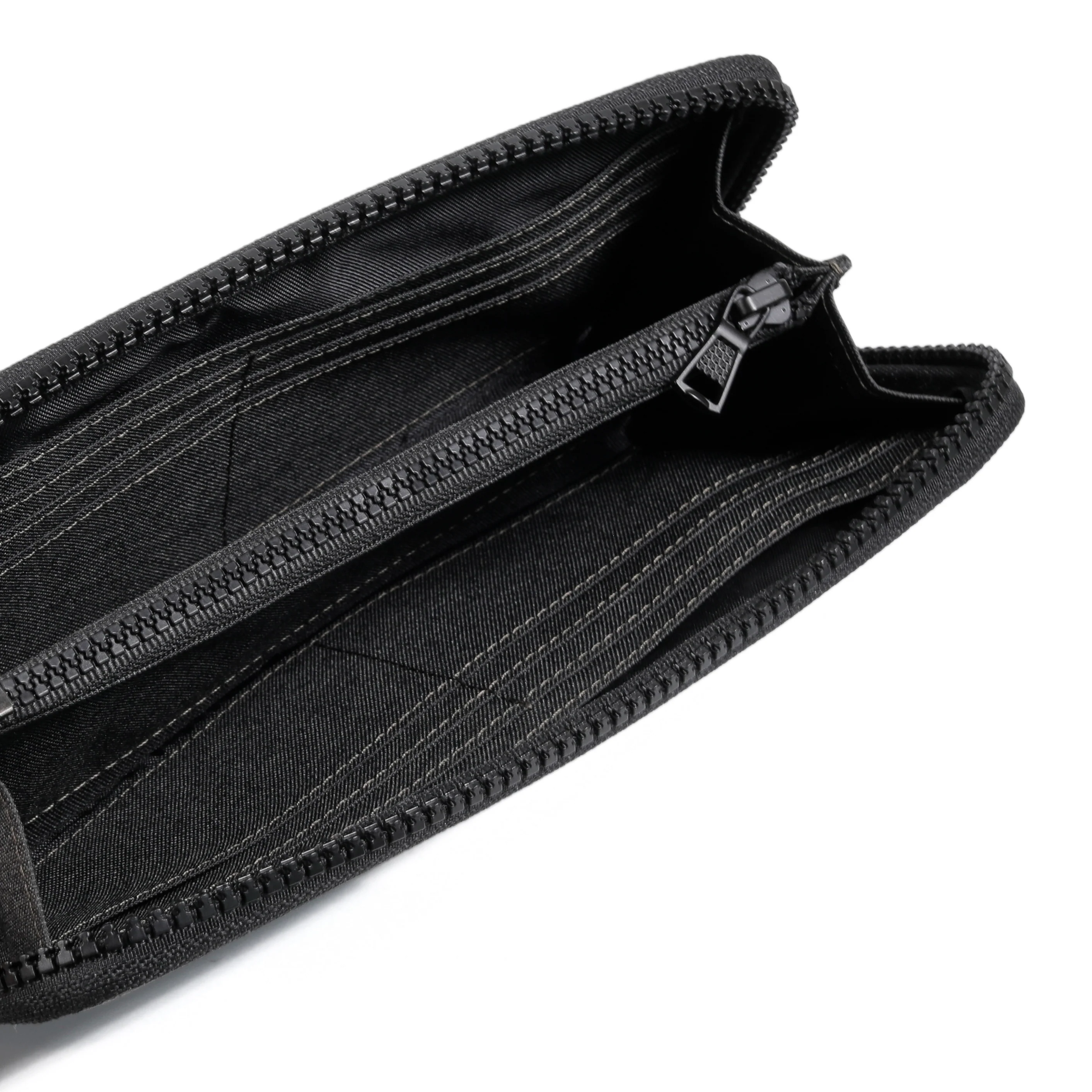 Zip Nylon Long Wallet 12 Card Compartments Black ZLW4603NL4#BLK - Image 5