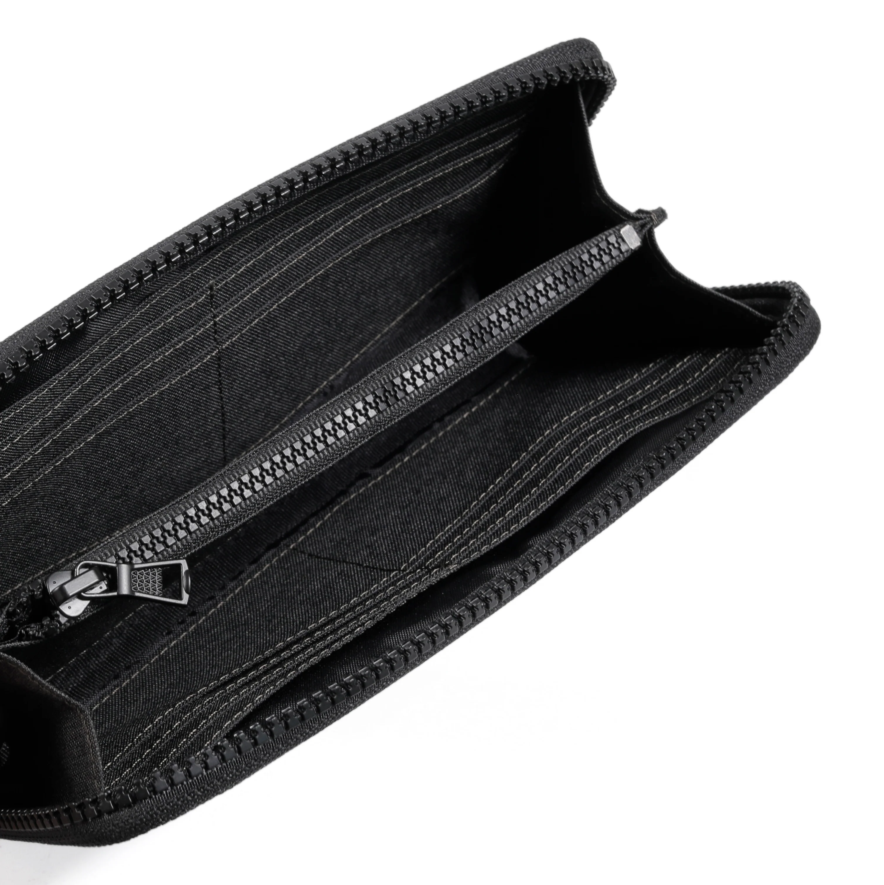 Zip Nylon Long Wallet 12 Card Compartments Black ZLW4603NL4#BLK - Image 6