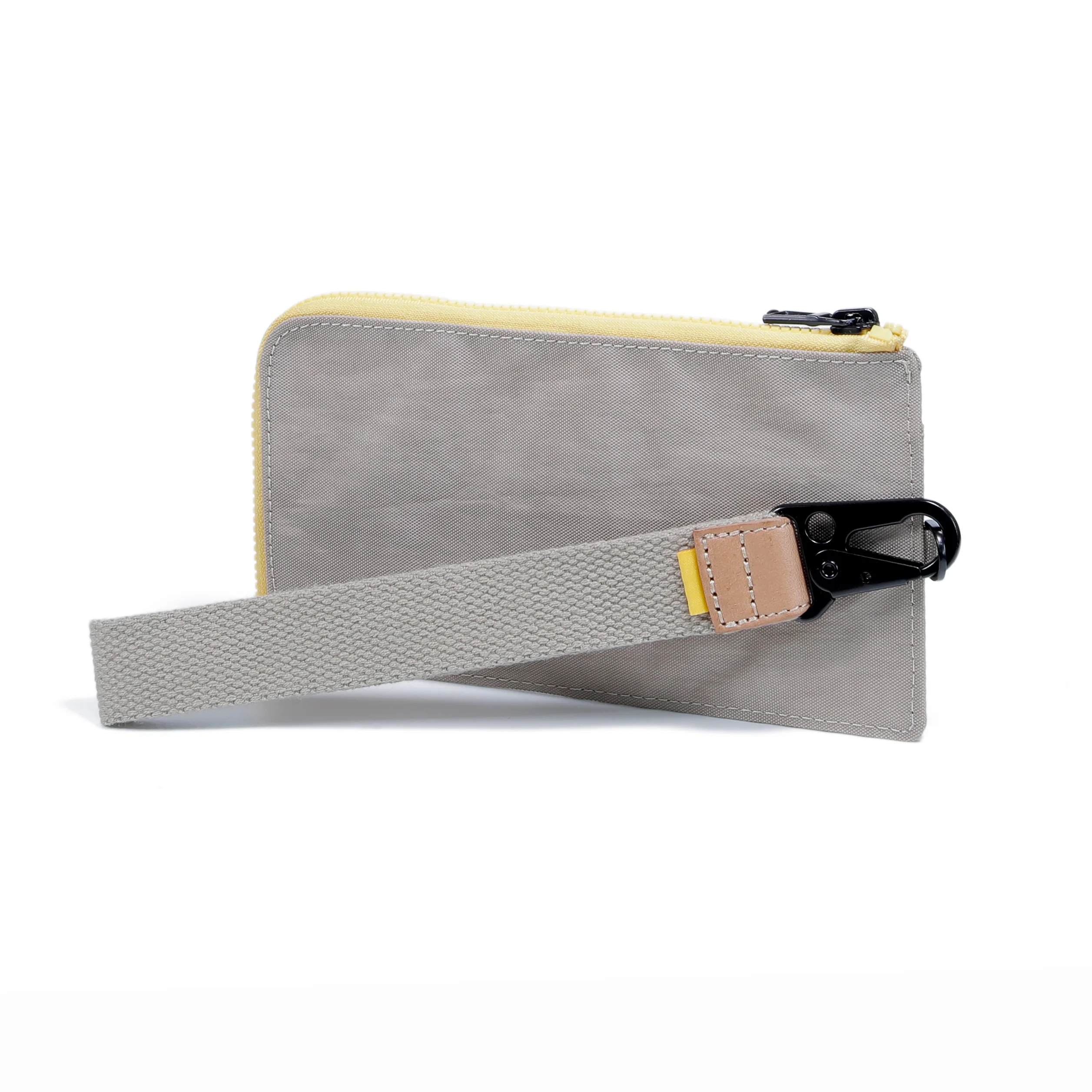 Zip Long Wallet Pouch Crinkle Nylon 9 Card Compartments Beige - Image 3