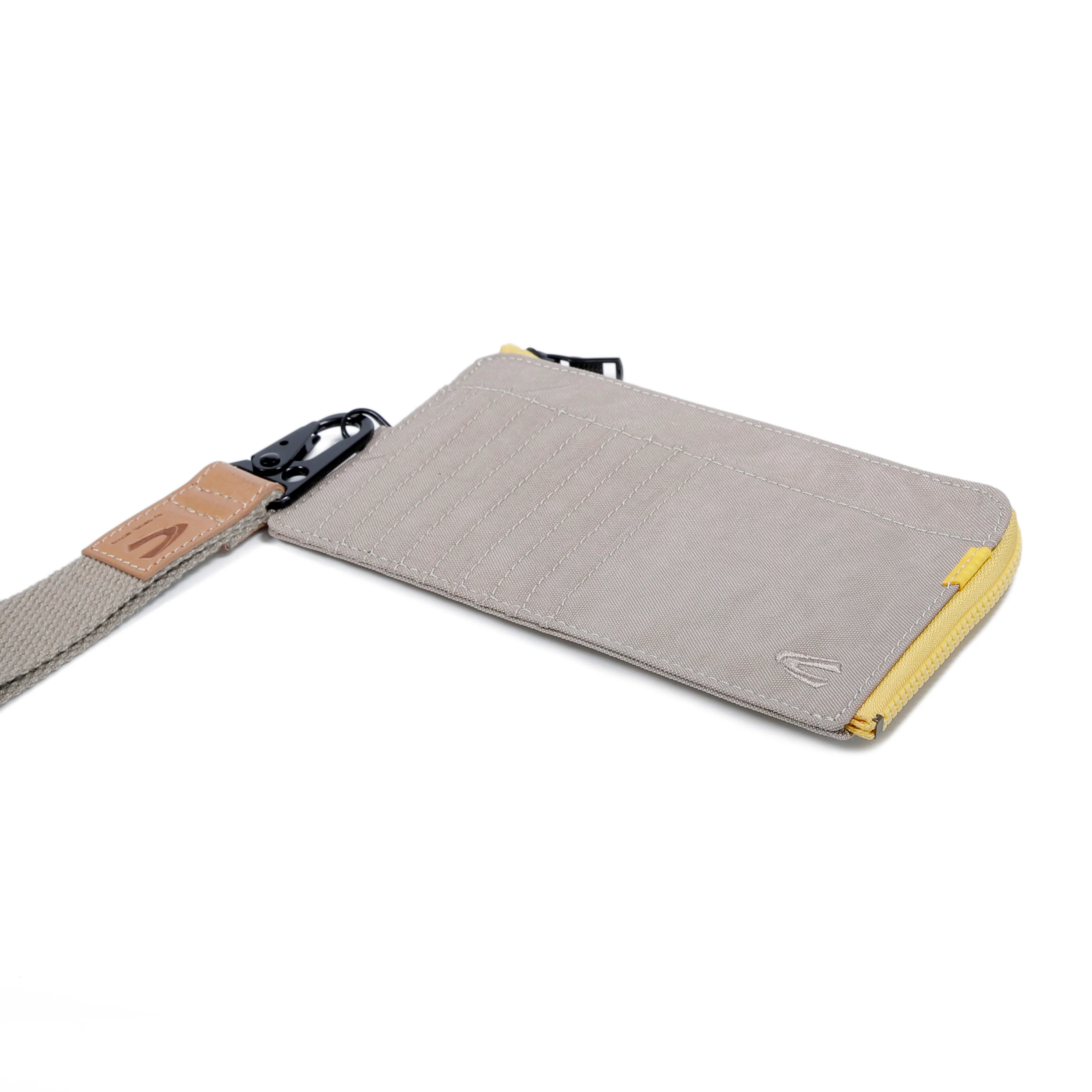 Zip Long Wallet Pouch Crinkle Nylon 9 Card Compartments Beige - Image 6