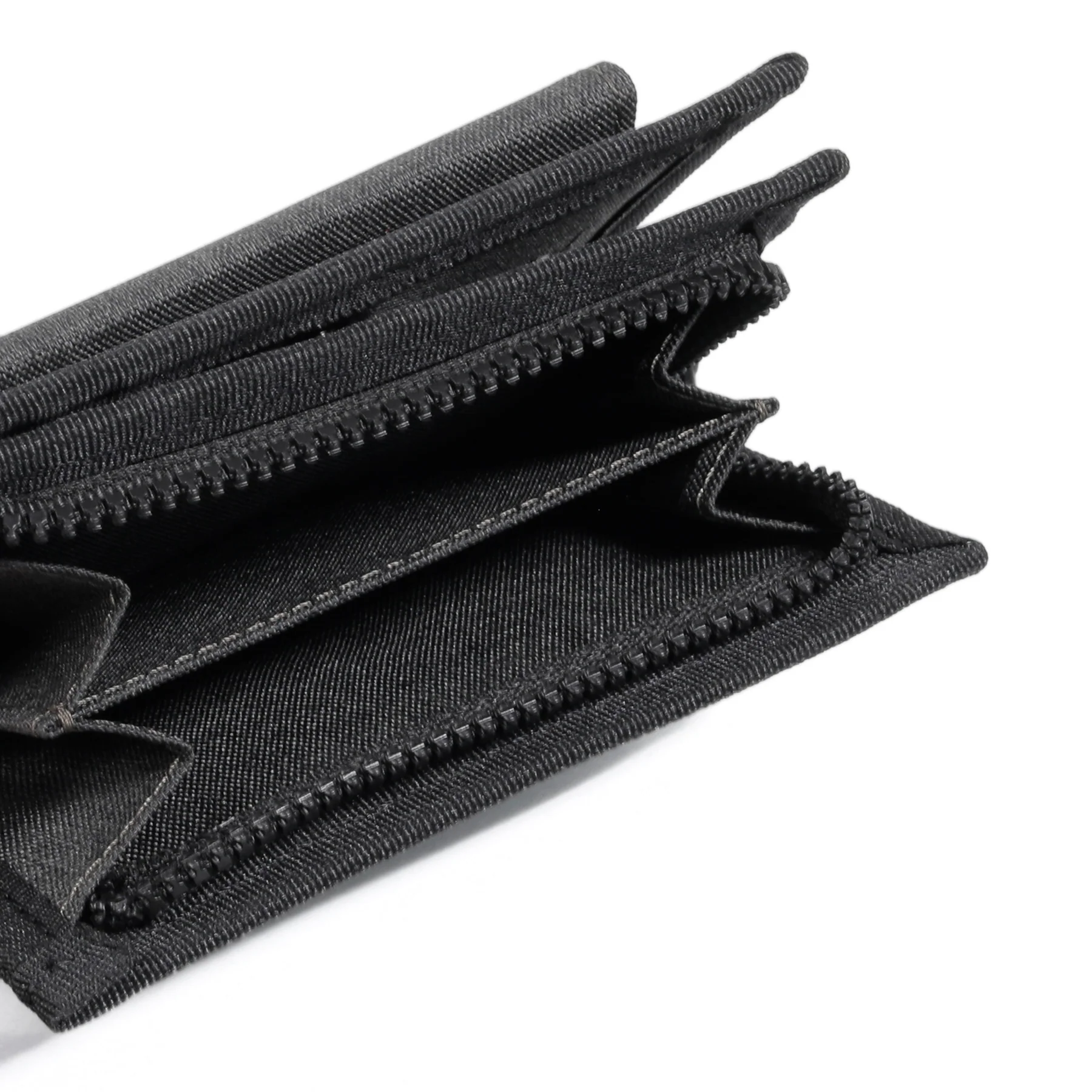 Zip Vertical Nylon Bi Fold Wallet 6 Card Compartments Black ZVW4602NL4#BLK - Image 10