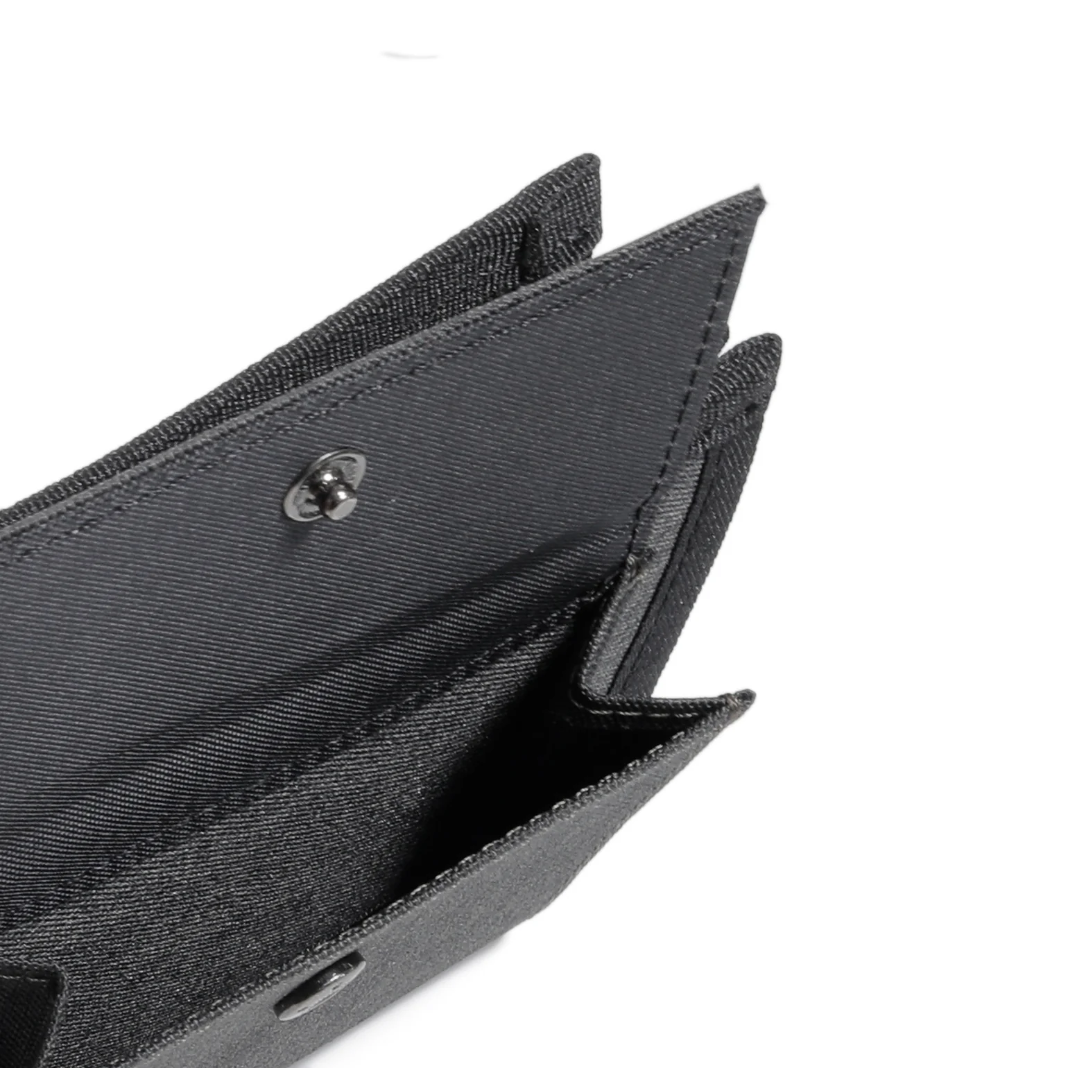 Zip Vertical Nylon Bi Fold Wallet 6 Card Compartments Black ZVW4602NL4#BLK - Image 9