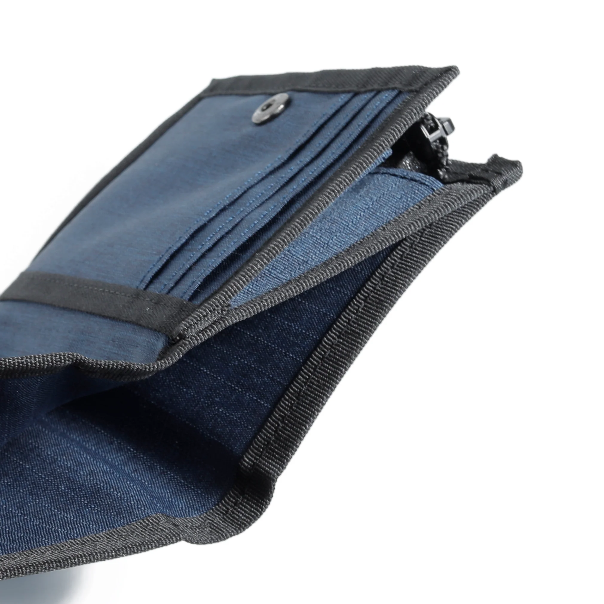 Zip Vertical Bi Fold Wallet RPET 6 Card Compartments Navy ZVW4804NL4#NVY - Image 7