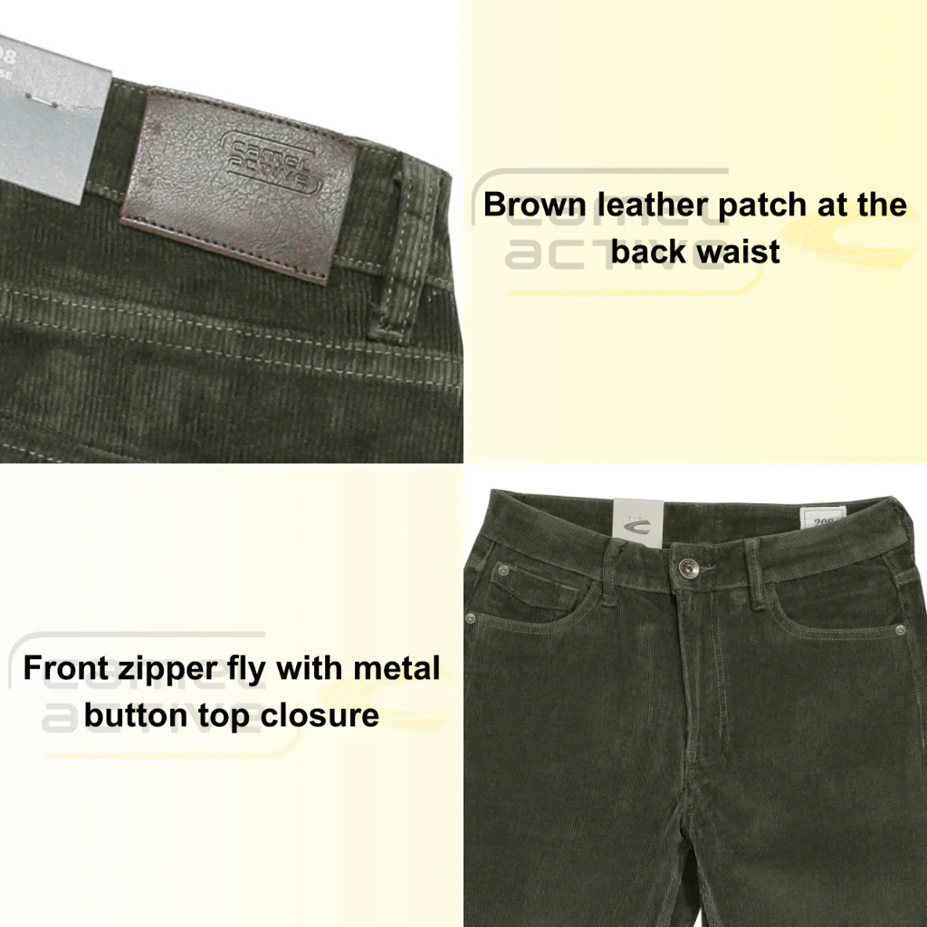 camel active Men's Jeans - 208 Loose Fit  Corduroy Dark Olive Jeans 9-208X26CDB549 - Image 4