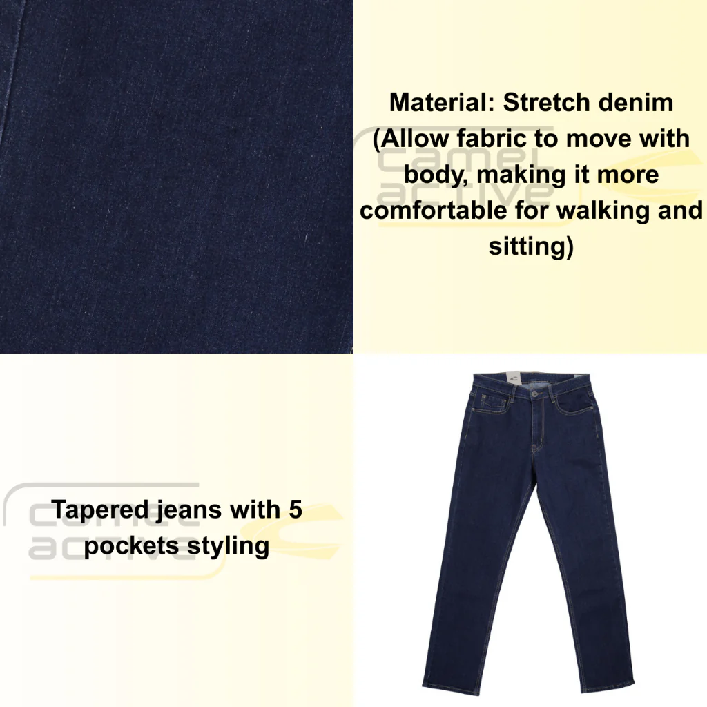 camel active Men's Jeans - 208 Loose Fit  Stretch Denim Indigo Jeans 9-208X26JNB545 - Image 2