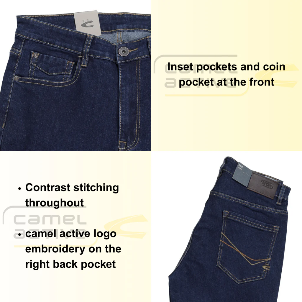camel active Men's Jeans - 208 Loose Fit  Stretch Denim Indigo Jeans 9-208X26JNB545 - Image 3