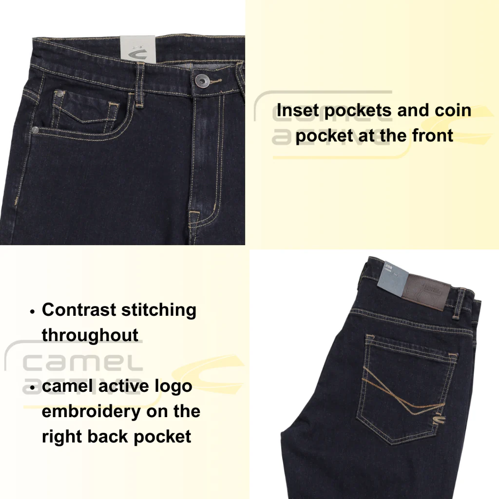 camel active Men's Jeans - 208 Loose Fit  Stretch Denim Dark Navy Jeans 9-208X26JNB546 - Image 3