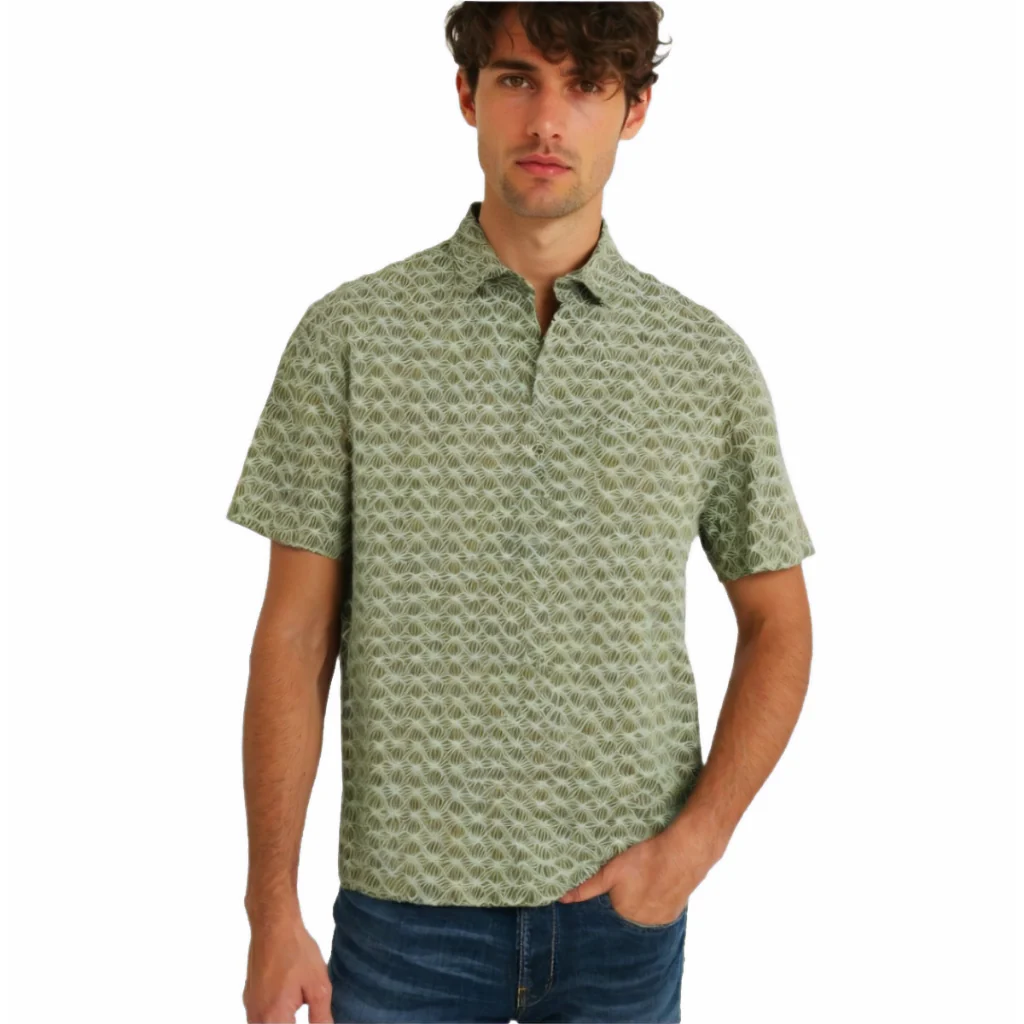 camel active Men's Short Sleeve Shirt - Regular Fit Stretch Cotton Brown Shirt 9-102X26PRT1893