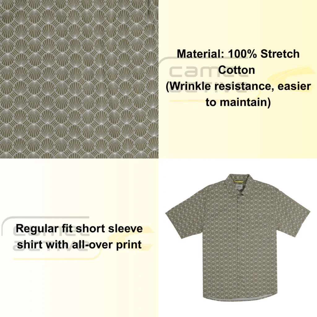 camel active Men's Short Sleeve Shirt - Regular Fit Stretch Cotton Brown Shirt 9-102X26PRT1893 - Image 2