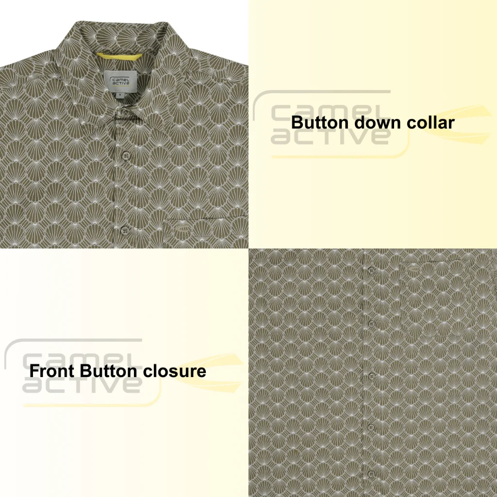 camel active Men's Short Sleeve Shirt - Regular Fit Stretch Cotton Brown Shirt 9-102X26PRT1893 - Image 3