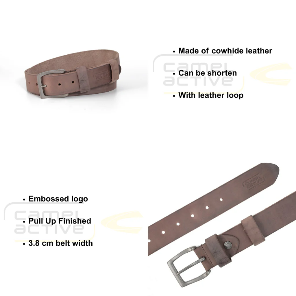 camel active Men's Genuine Cowhide Leather Belt Premium Pull Up Finished - Dark Brown 1672HRG-23#DBN - Image 5