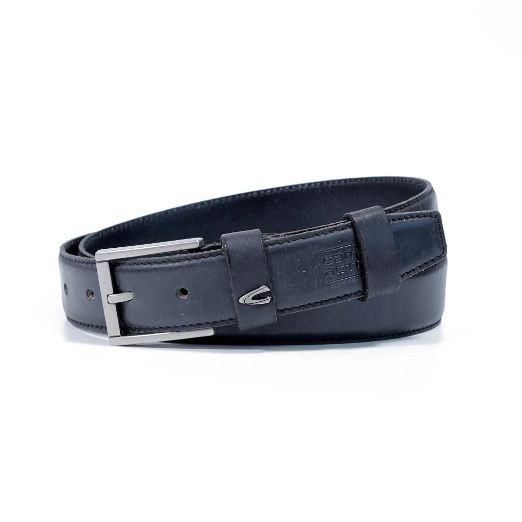 camel active Men's Genuine Cowhide Leather Belt Premium Waxy Finished With Raw Edge - Black 1662HRG-23#BLK - Image 3