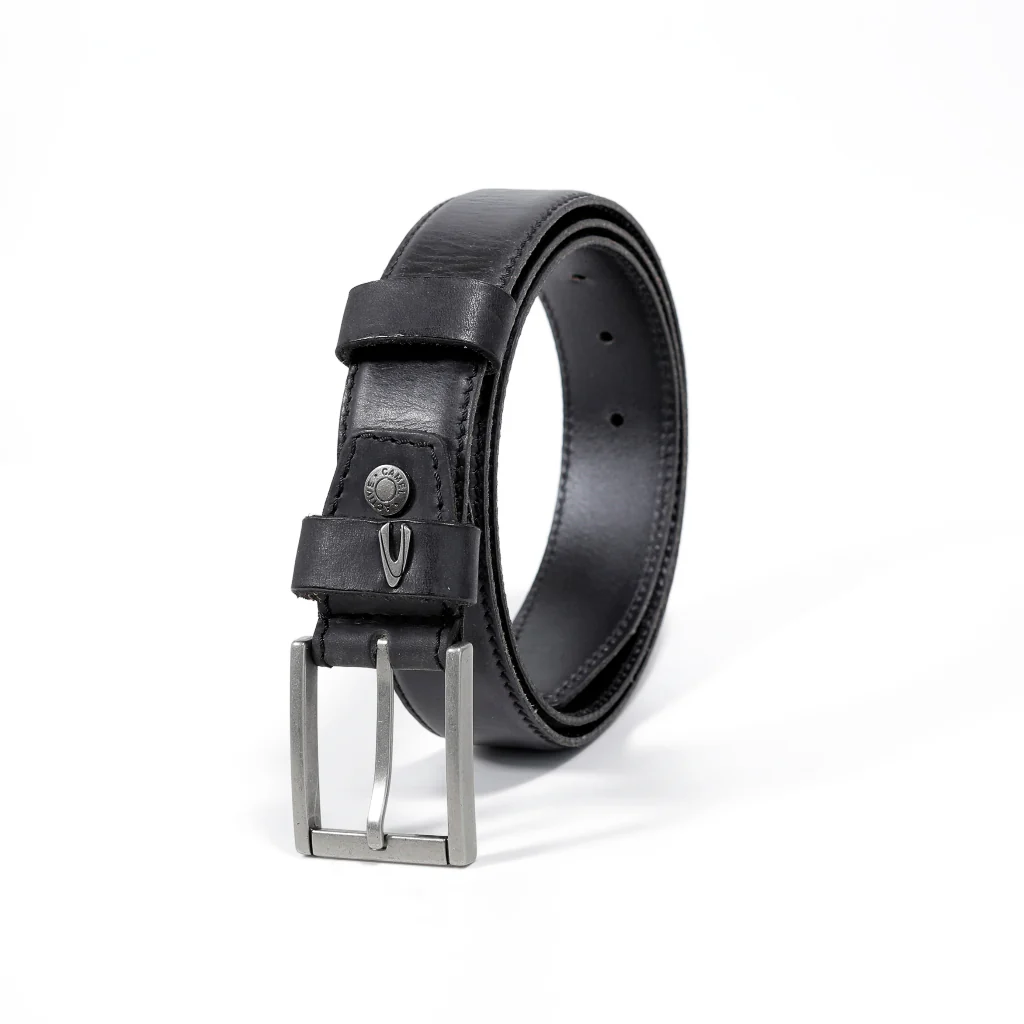 camel active Men's Genuine Cowhide Leather Belt Premium Waxy Finished With Raw Edge - Black 1662HRG-23#BLK - Image 8