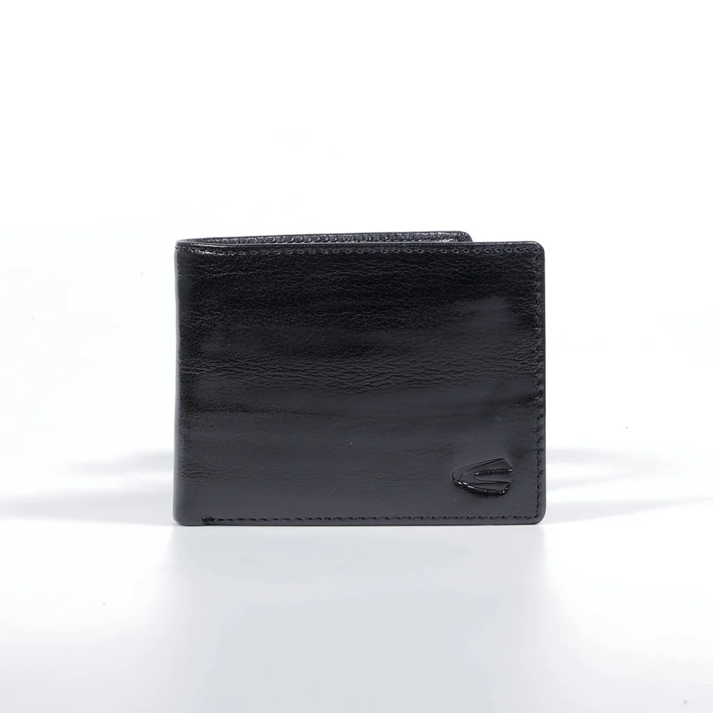 camel active Men's Genuine Cowhide Leather Bi Fold Wallet 10 Card Slots Stamped Finished - Black SBF2619AC2#BLK - Image 2