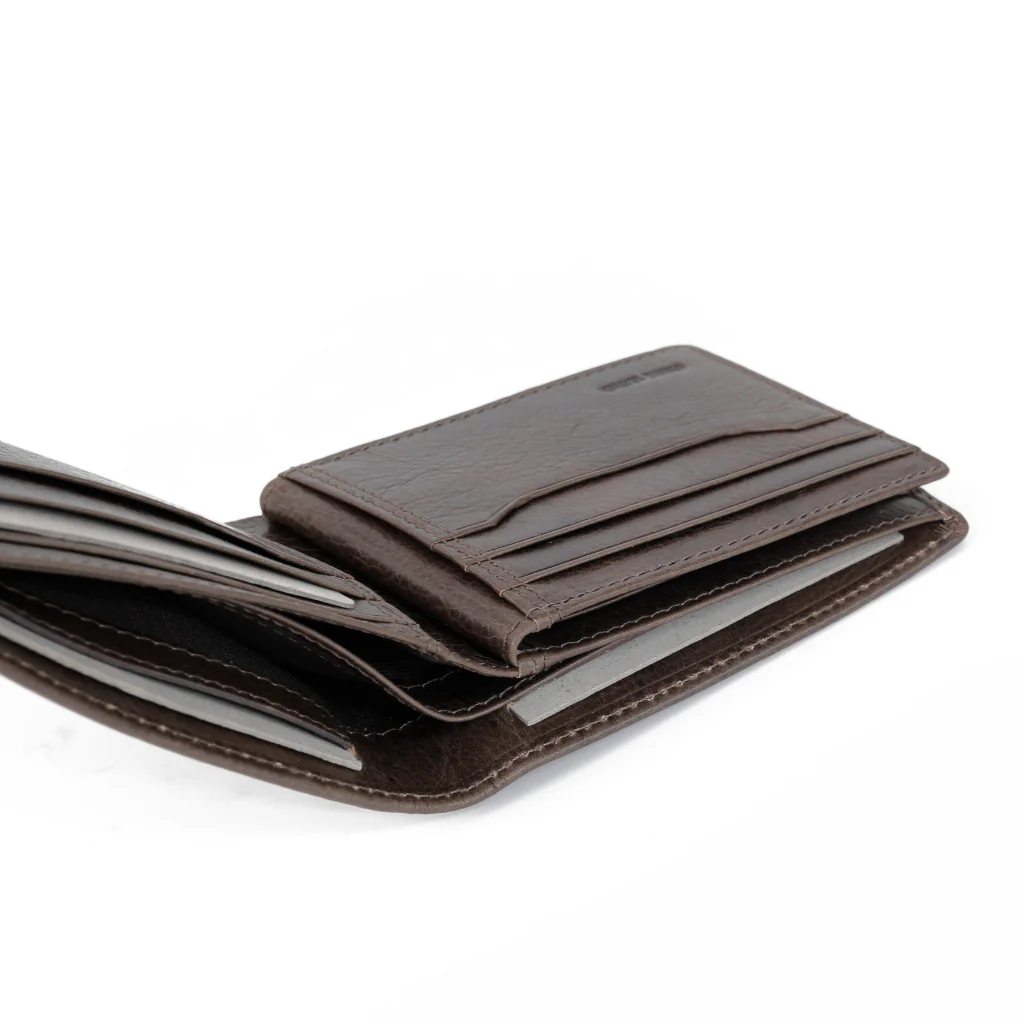 camel active Men's Genuine Cowhide Leather Bi Fold Wallet 11 Card Slots - Dark Brown SBF3618SO3#DBN - Image 6