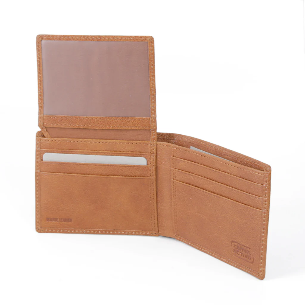 camel active Men's Genuine Cowhide Leather Bi Fold Wallet 11 Card Slots Milled Finished - Brown UBF3606MG3#BRN - Image 5