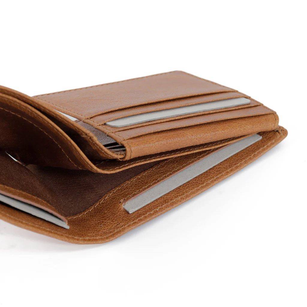 camel active Men's Genuine Cowhide Leather Bi Fold Wallet 11 Card Slots Milled Finished - Brown UBF3606MG3#BRN - Image 6