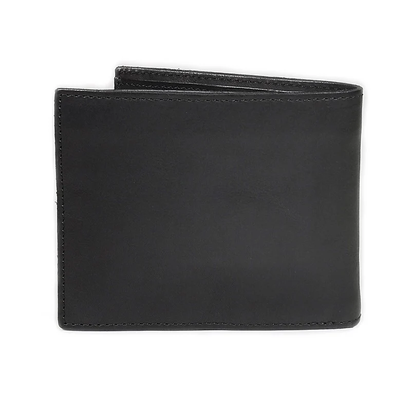 camel active Men's Genuine Cowhide Leather Bi Fold Wallet 11 Card Slots Raw Edge Finished - Black SBF0605GO0#BLK - Image 3