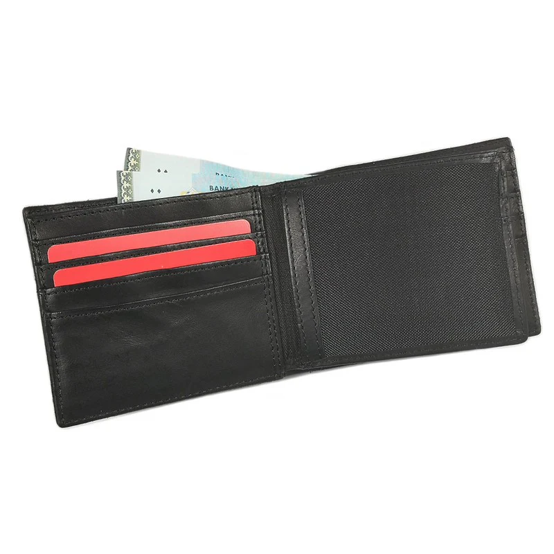 camel active Men's Genuine Cowhide Leather Bi Fold Wallet 11 Card Slots Raw Edge Finished - Black SBF0605GO0#BLK - Image 5