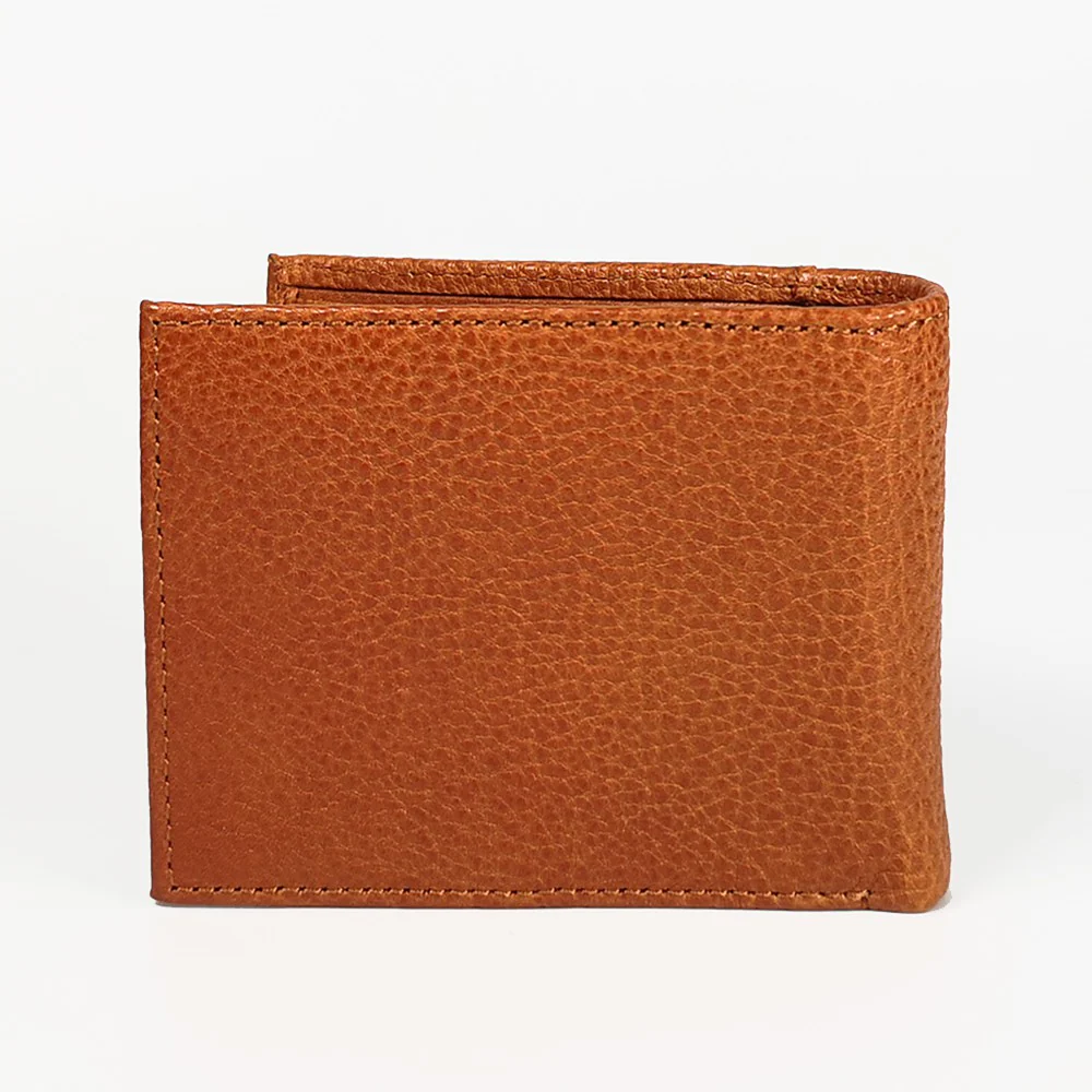 camel active Men's Genuine Cowhide Leather Bi Fold Wallet 6 Card Slots Drum Finished - Brown SW0803HGG0#BRN - Image 2