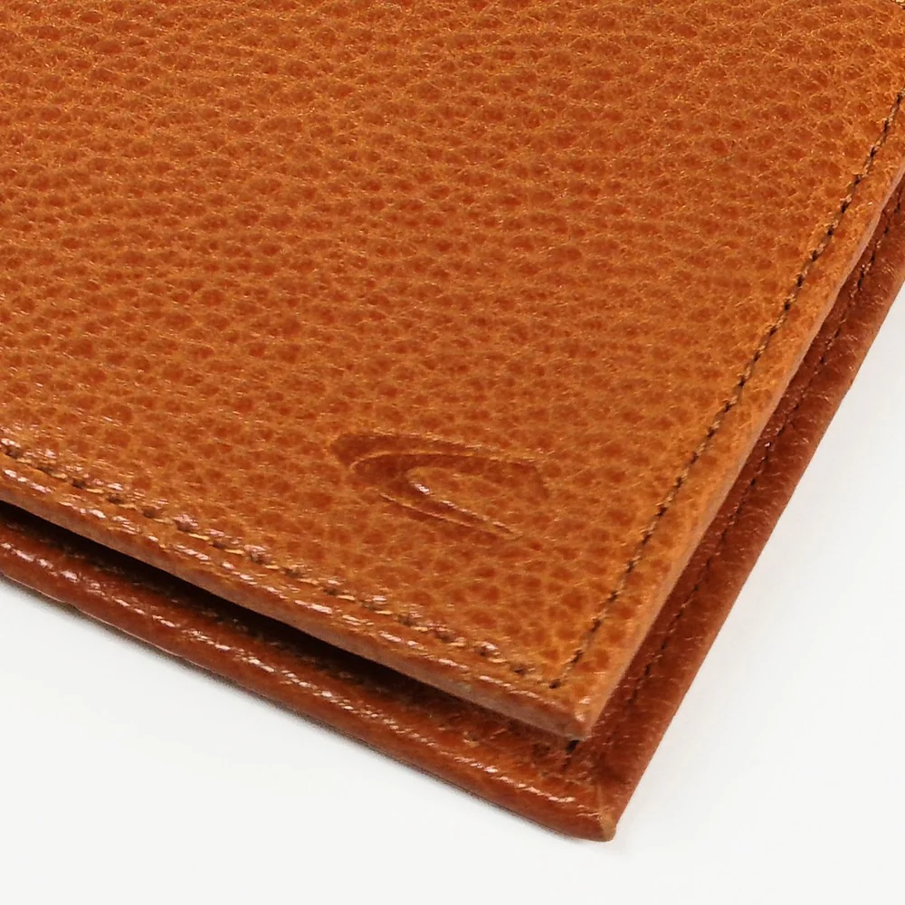 camel active Men's Genuine Cowhide Leather Bi Fold Wallet 6 Card Slots Drum Finished - Brown SW0803HGG0#BRN - Image 4