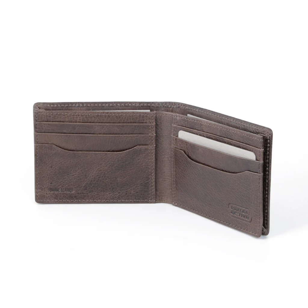 camel active Men's Genuine Cowhide Leather Bi Fold Wallet 8 Card Slots - Dark Brown ESW3617SO3#DBN - Image 4