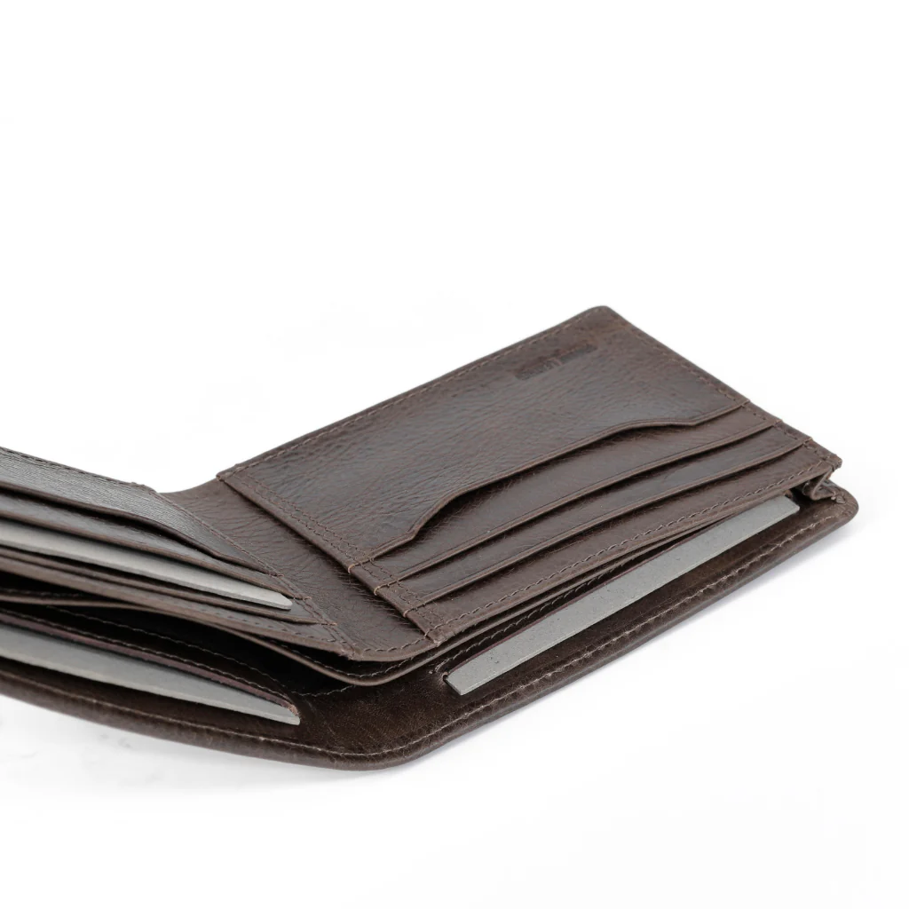camel active Men's Genuine Cowhide Leather Bi Fold Wallet 8 Card Slots - Dark Brown ESW3617SO3#DBN - Image 5