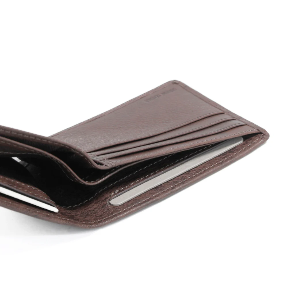 camel active Men's Genuine Cowhide Leather Bi Fold Wallet 8 Card Slots - Dark Brown SW3620SG3#DBN - Image 6