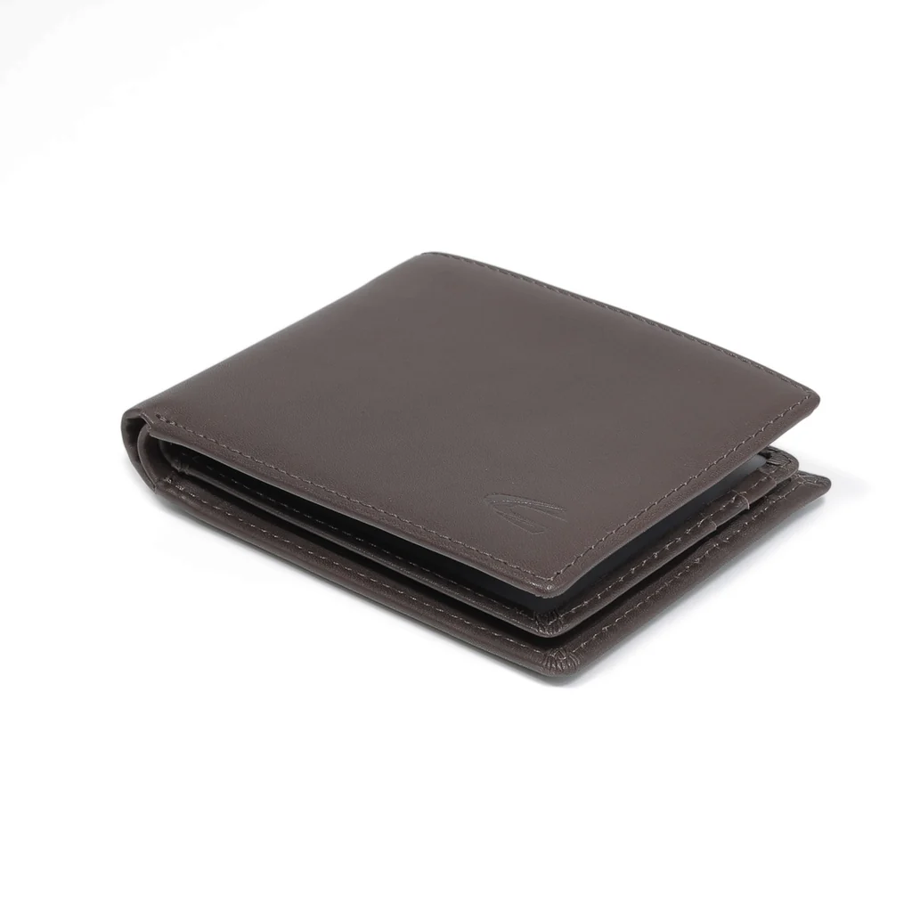 camel active Men's Genuine Cowhide Leather Bi Fold Wallet 9 Card Slots - Dark Brown SBF2B22WX2#DBN - Image 4